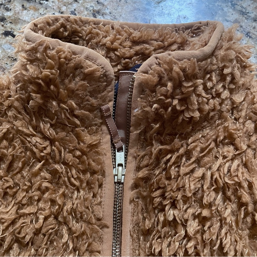 Crewcuts Teddy Bear Full Zip Fuzzy Fleece Brown Jacket, Kids 8 - Picture 3 of 6